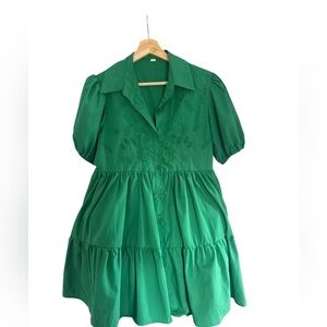 Green Button-Up Dress
